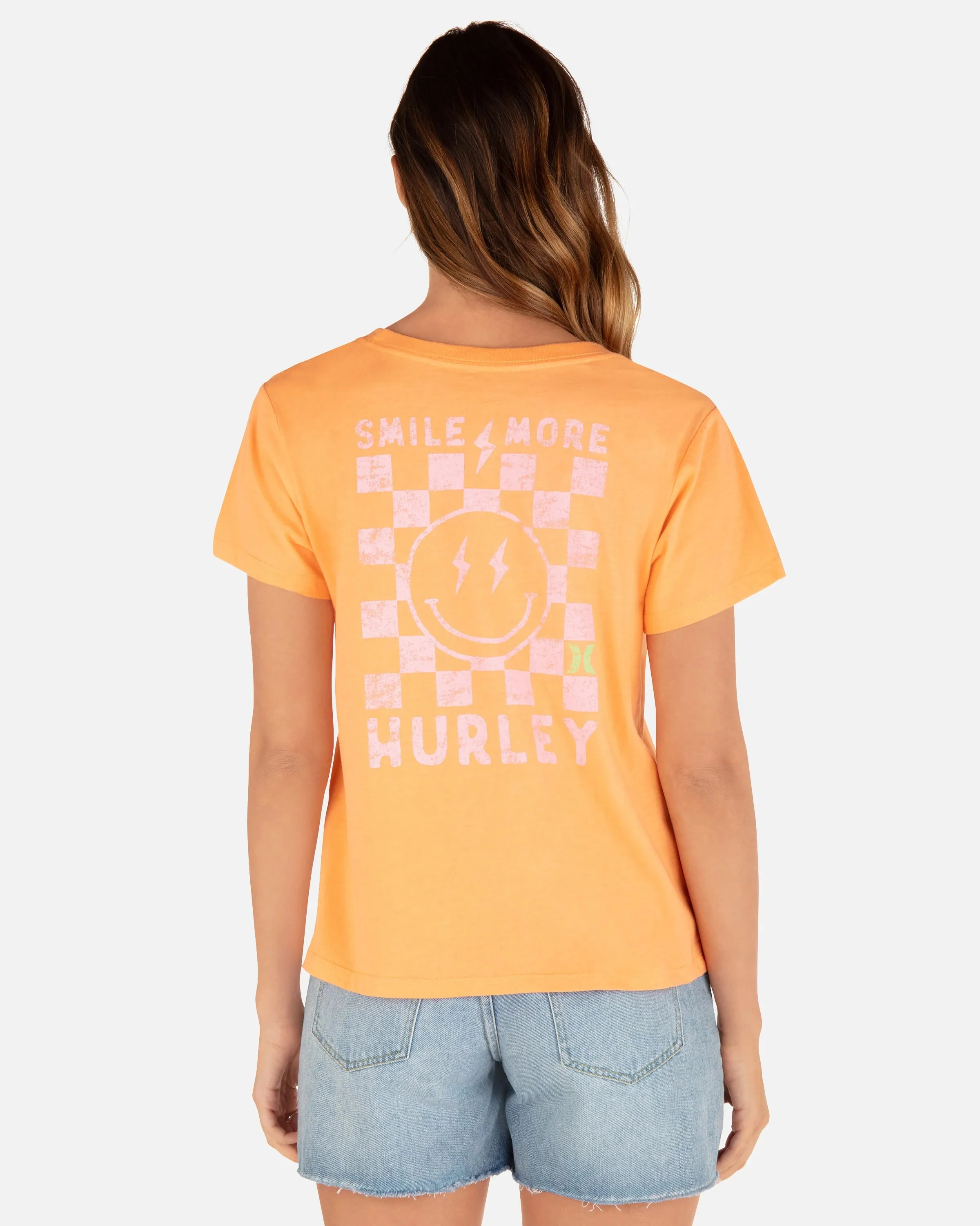 Hurley smile check tshirt hu022k4 orange