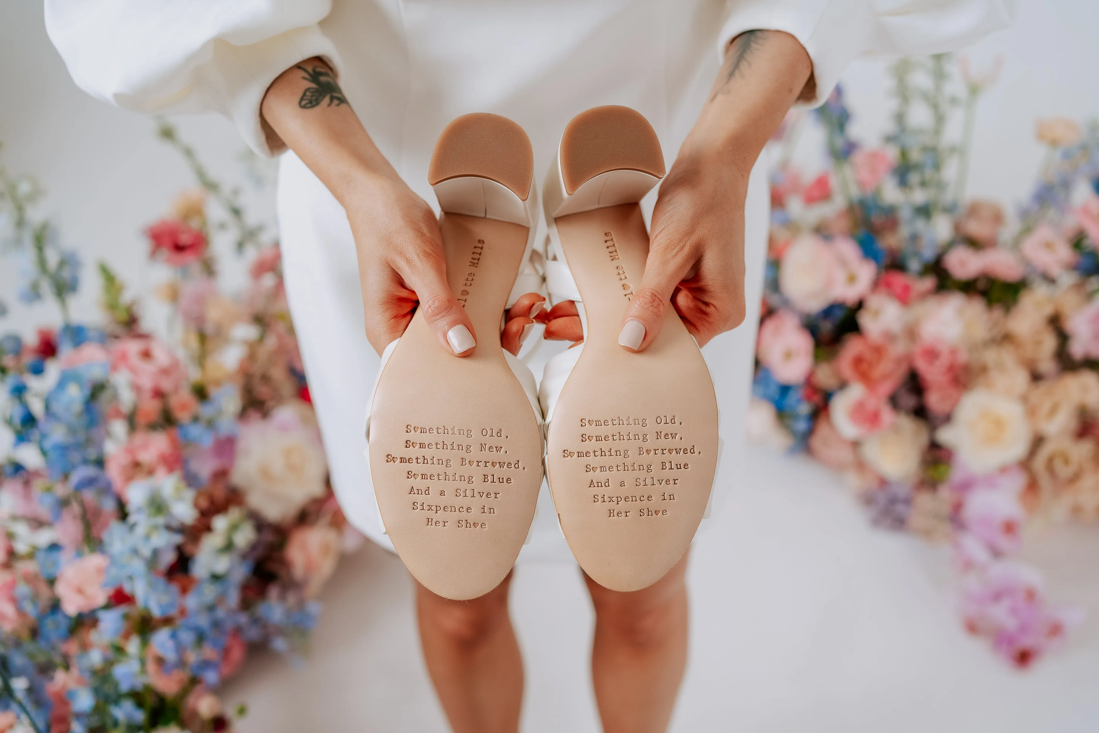 Ida - Ivory Tulle Bow Bridal Block Heel