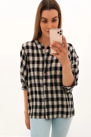 Imogen Top Black Check