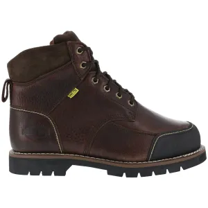 Iron Age Mens Brown Leather 6in Met Guard Work Boots Dozer Steel Toe