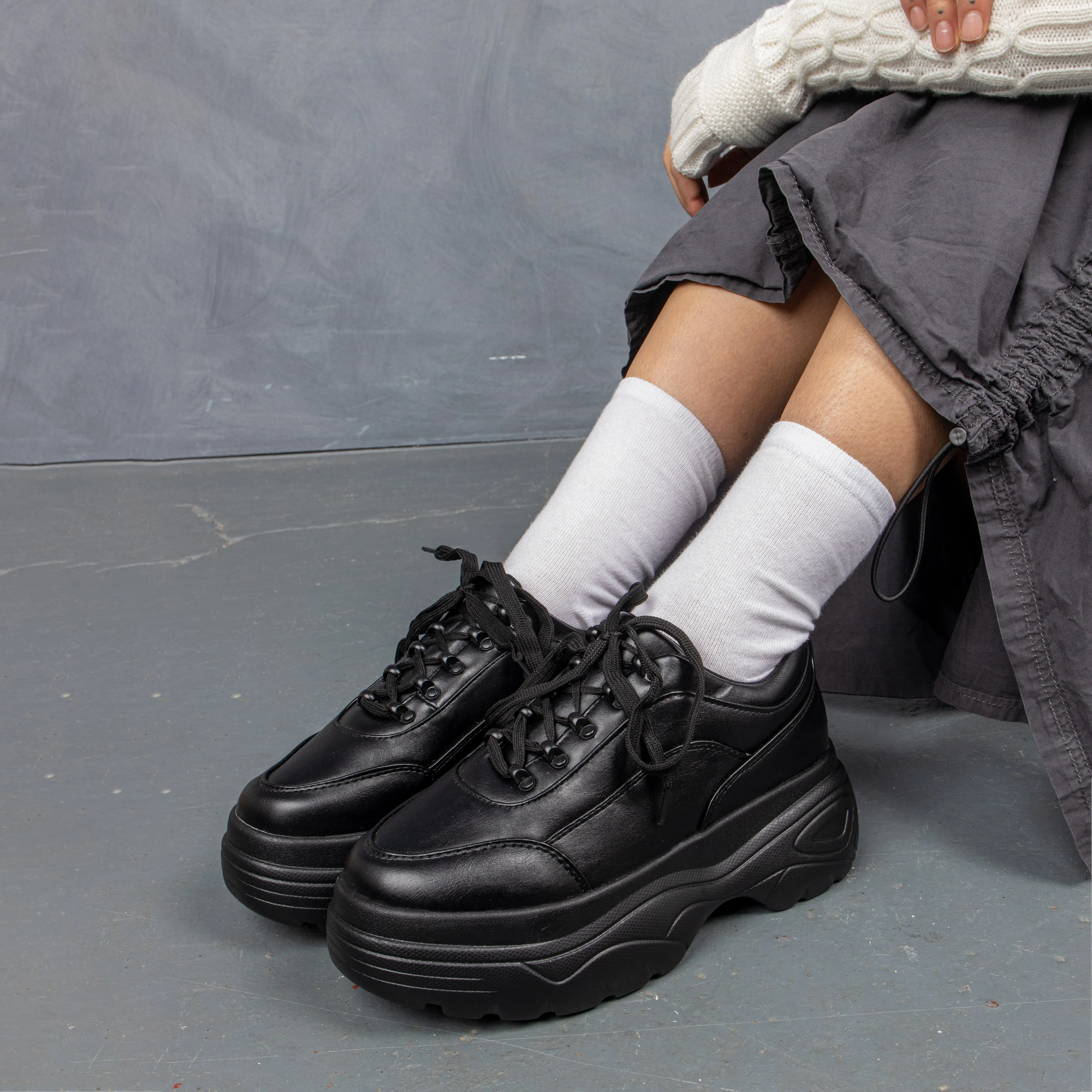 Jennie Striker Black Chunky Bubble Trainers