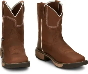 Justin 8in WP Womens Cedar Brown Rush Leather Work Boots