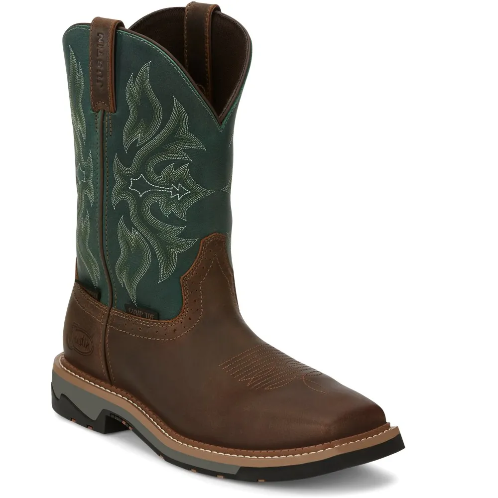 Justin Boots Work Bolt Comp Toe  | Style SE4105 Color Dark Green