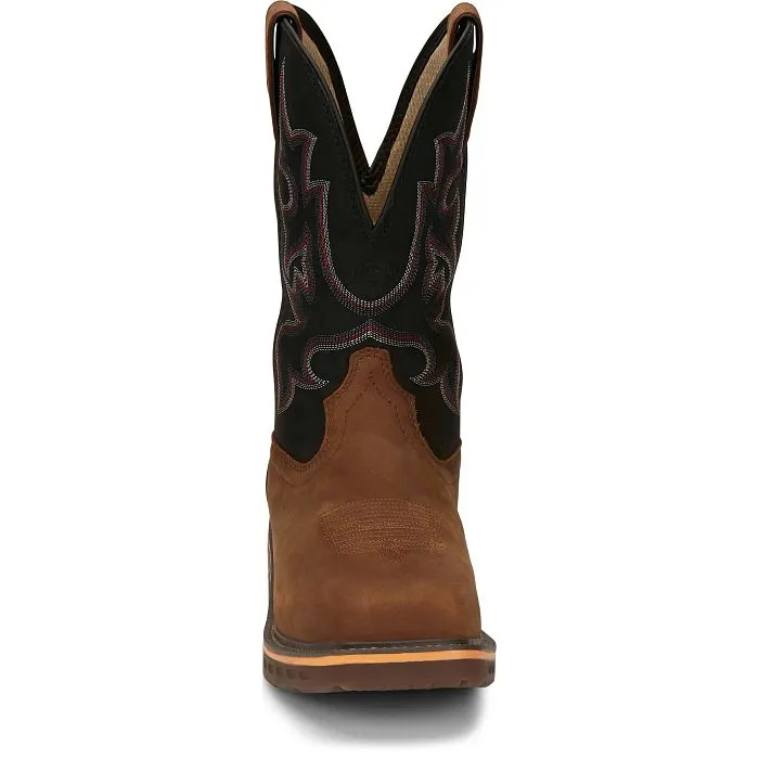 Justin Men's Rustic Brown Resistor 11" Nano Broad Square Composite Toe Work Boot