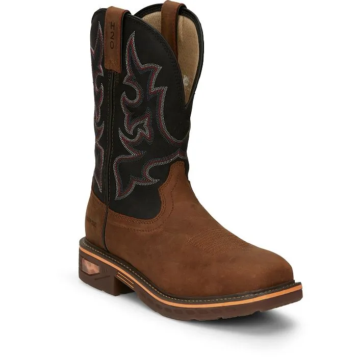 Justin Men's Rustic Brown Resistor 11" Nano Broad Square Composite Toe Work Boot