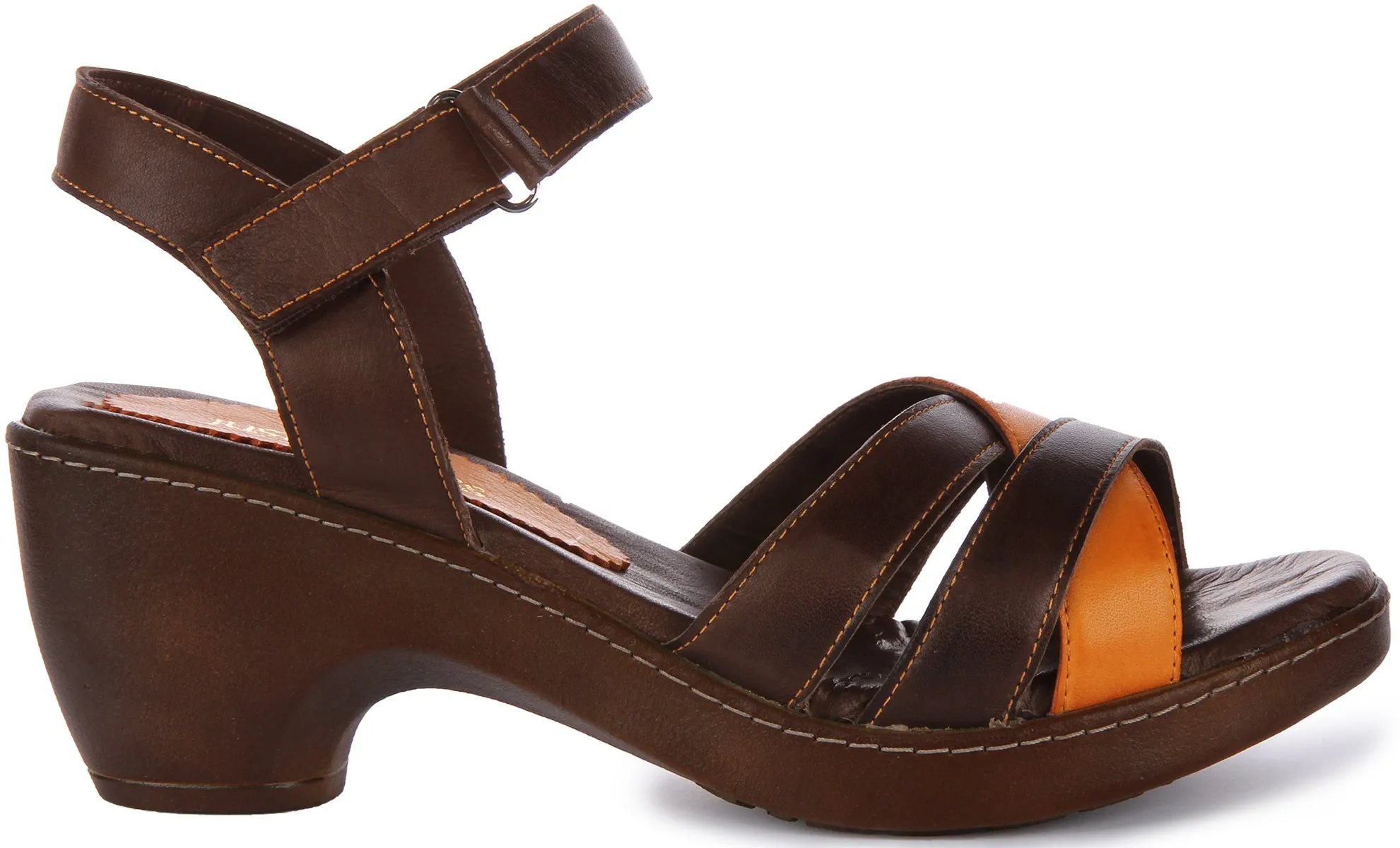 Justinreess England Zayla Open Toe Sandal In Brown For Women