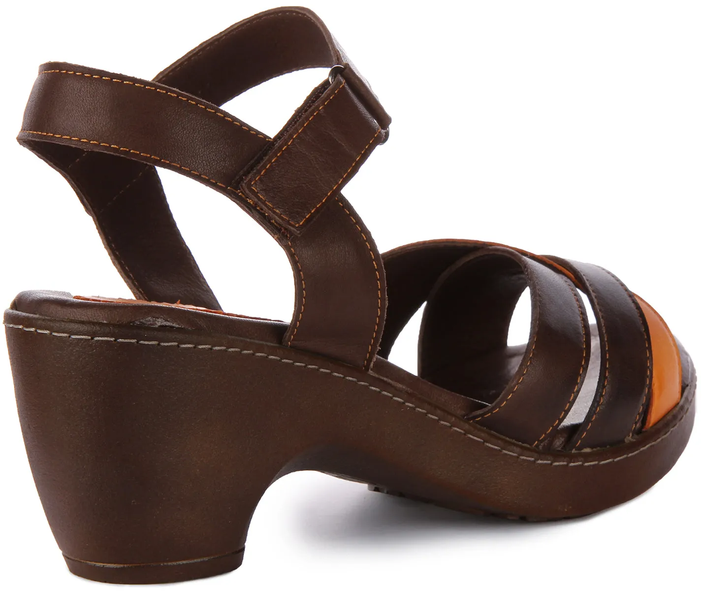 Justinreess England Zayla Open Toe Sandal In Brown For Women