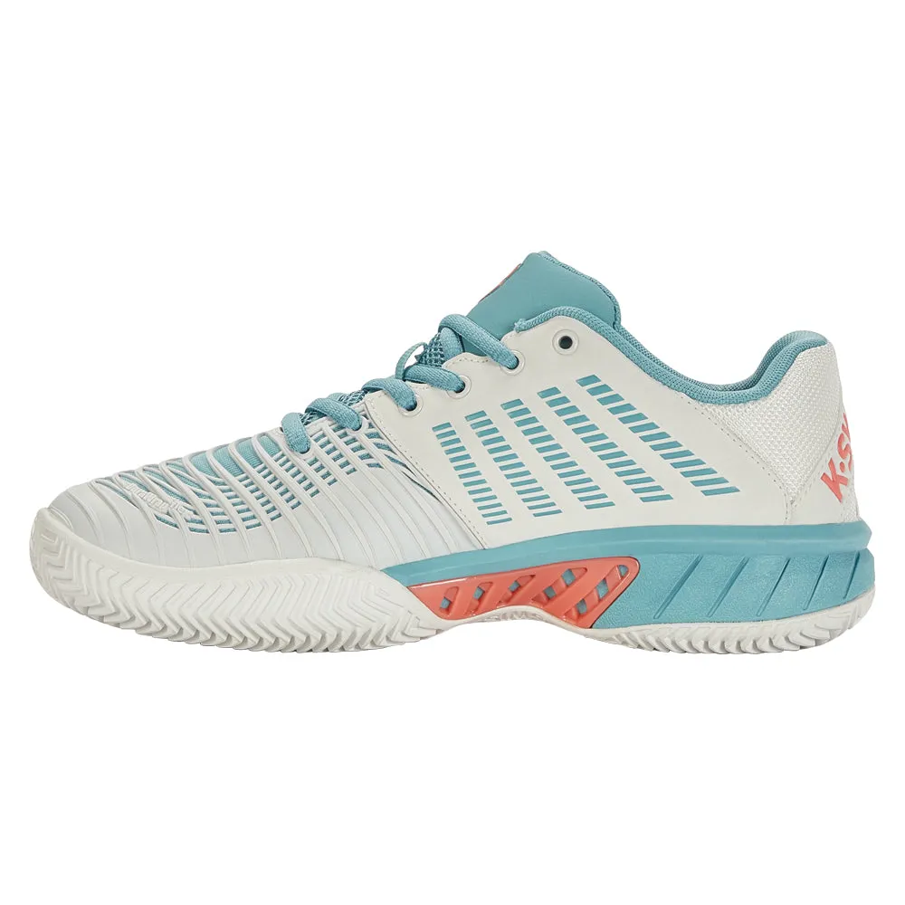 K-Swiss Express Light 3 HB Tennis Shoes (Ladies) - Blanc/Nile Blue/Desert Flower