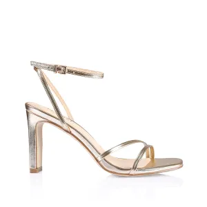 Kimmy Slim Strappy Heels - Champagne Metallic