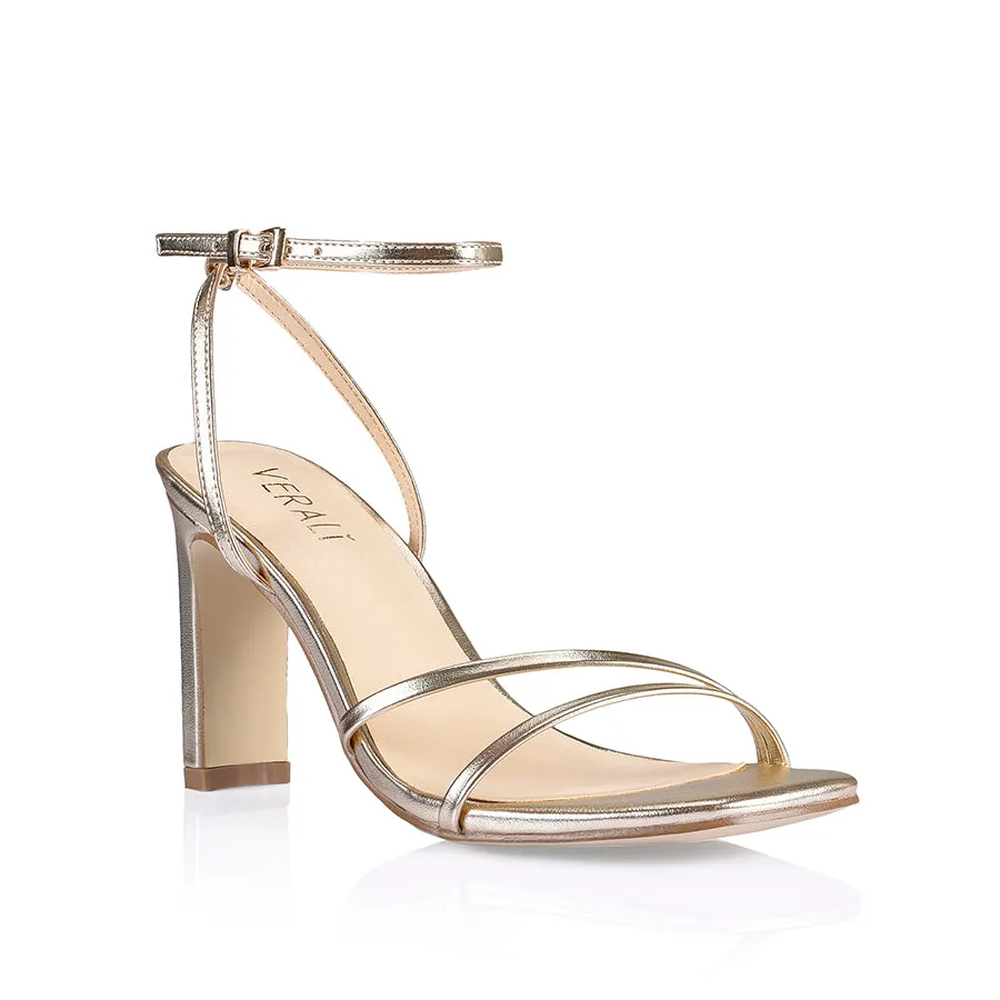 Kimmy Slim Strappy Heels - Champagne Metallic