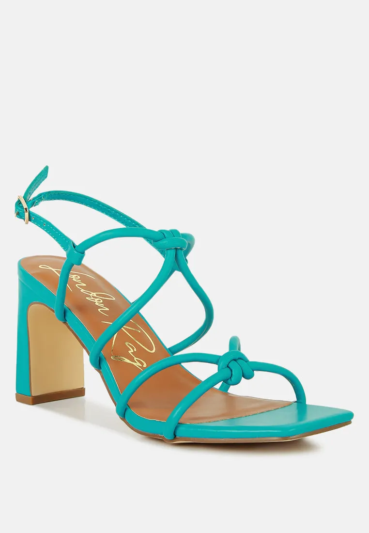 Kralor Knotted Strap Italian Block Heel Sandals