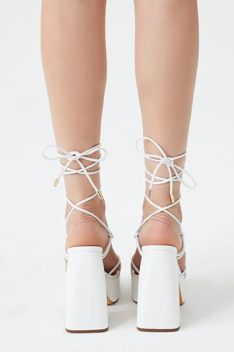 Lace-Up Platform Block Heels