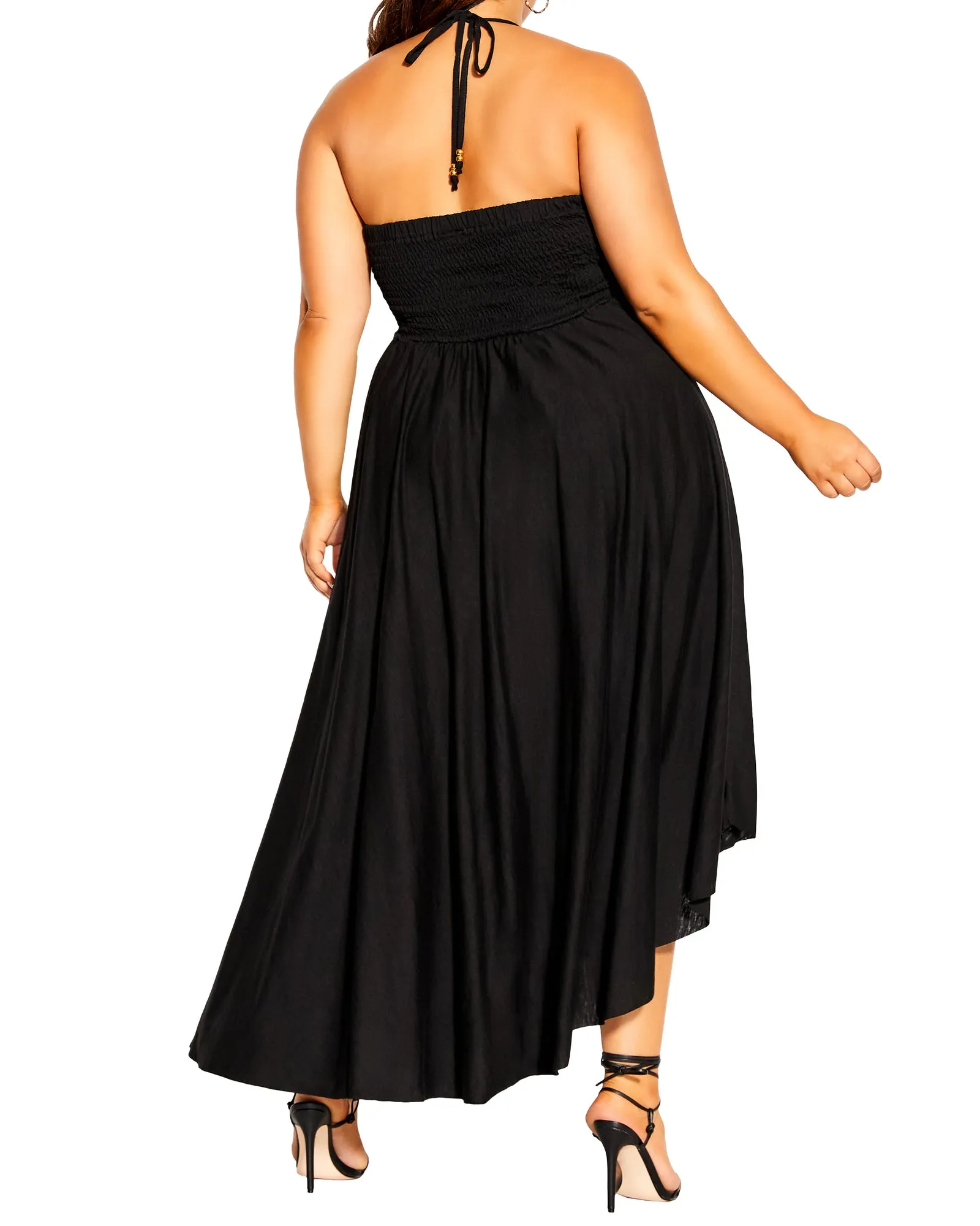 Larissa Strappy Halter Maxi Dress | Black