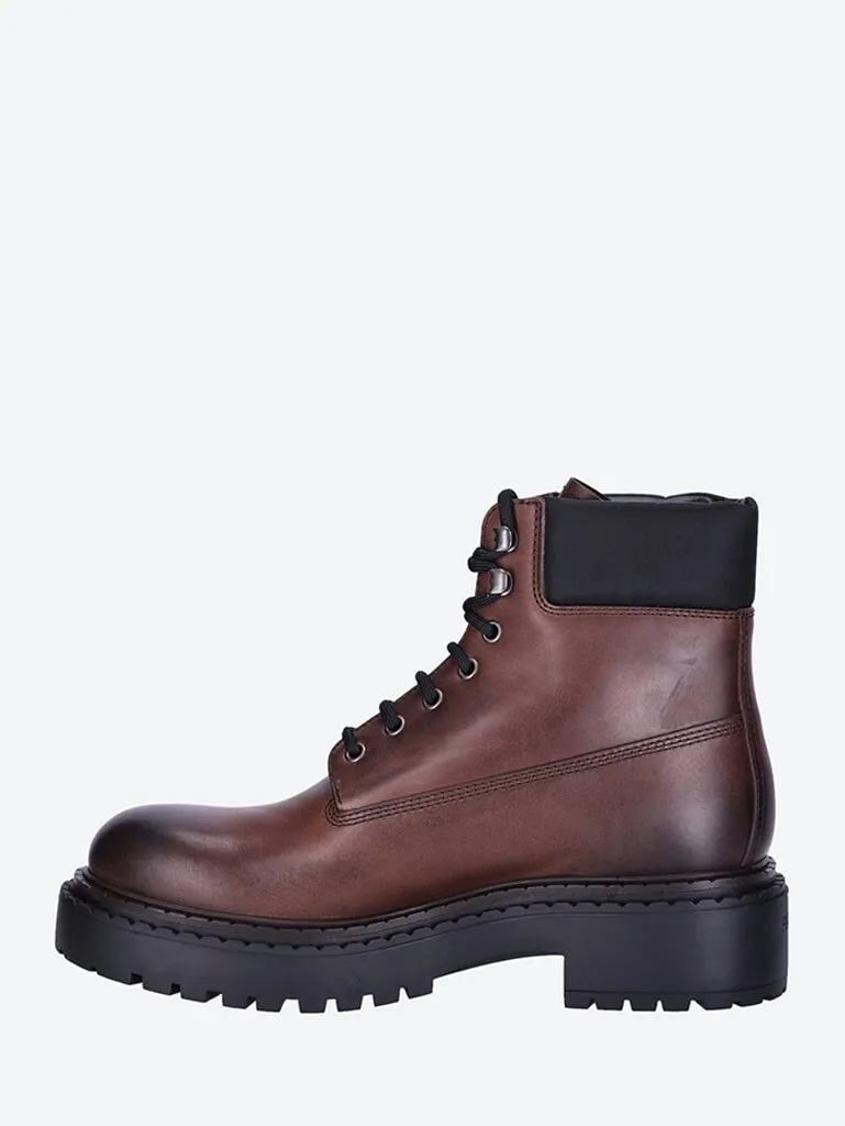 Leather and re-nylon work boots