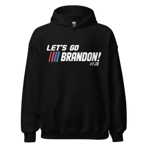 Lets Go Brandon #FJB With Racing Stripes Top Koala Heavyweight Hoodie