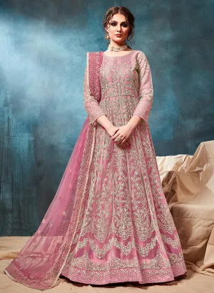 Light Pink Embroidered Wedding Anarkali Suit