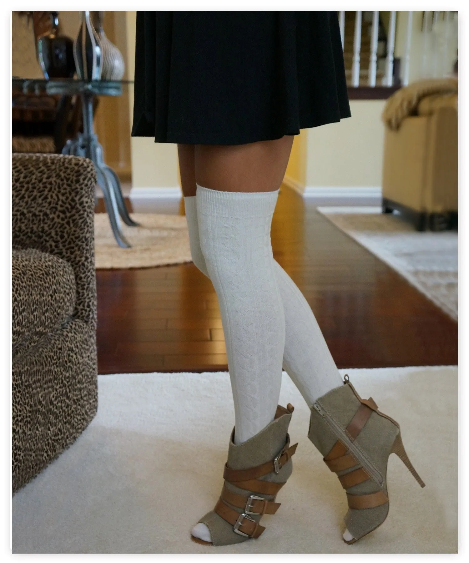 Luxe Legs™ Cable Knit Thigh-Highs