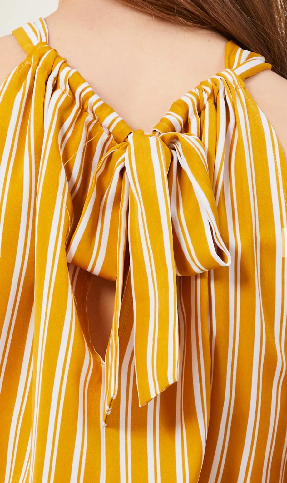 Mango Stripe Halter Sun Dress