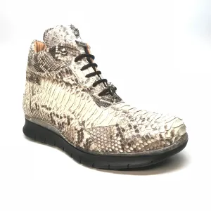 Mauri 8593 Natural Python Snakeskin Hightop Sneakers