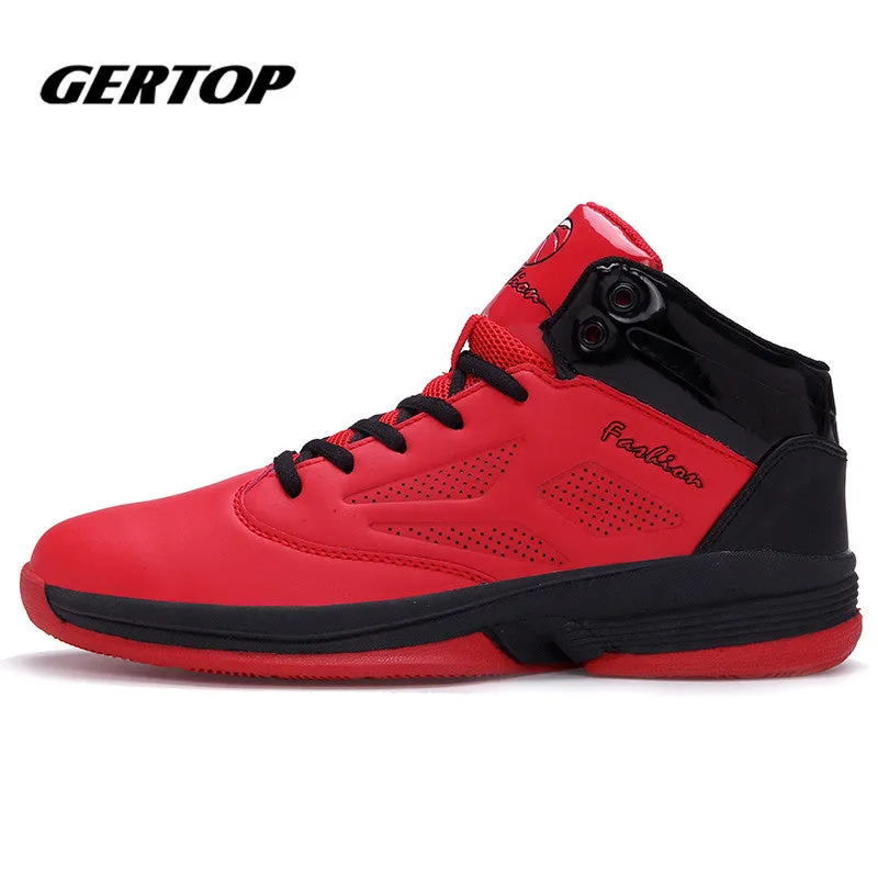 Mens Basketball Shoes High Top - Red & Black