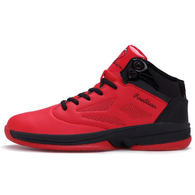 Mens Basketball Shoes High Top - Red & Black