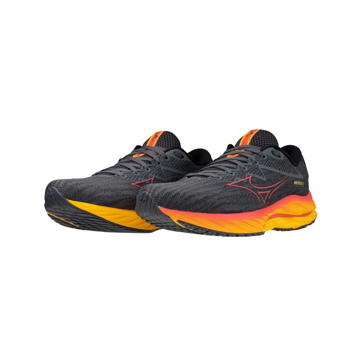 Mizuno Wave Rider 27 Black Orange Shoes SS24