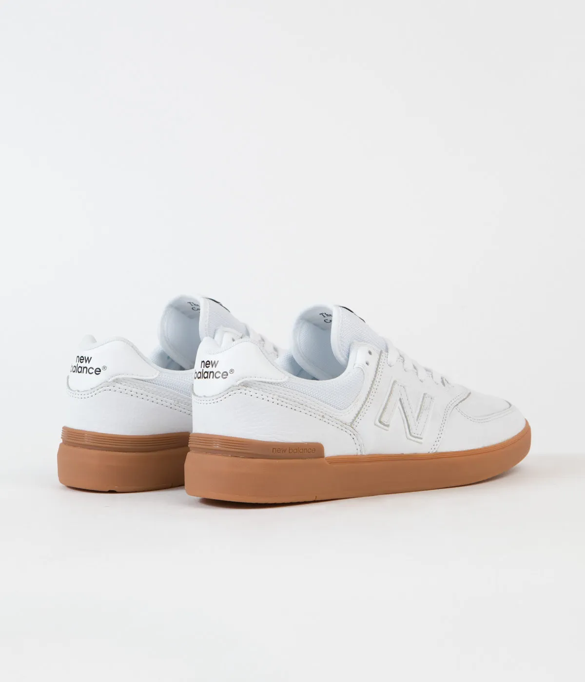 New Balance Pro Court 574 Shoes - White / White / Gum