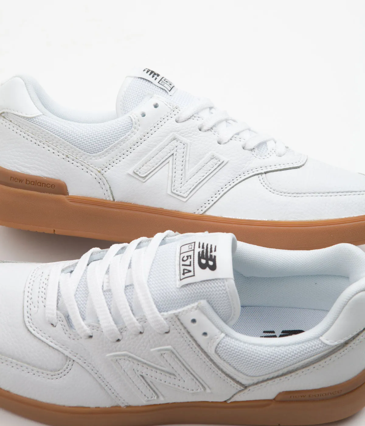 New Balance Pro Court 574 Shoes - White / White / Gum