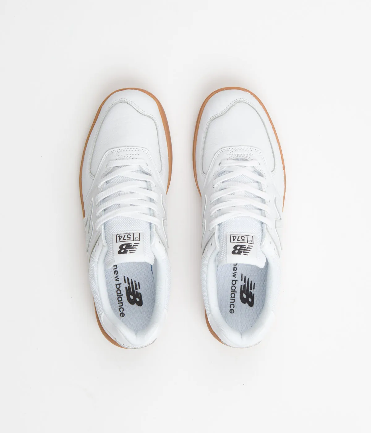 New Balance Pro Court 574 Shoes - White / White / Gum