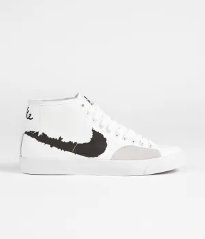 Nike SB Blazer Court Mid Premium Shoes - White / Black - White