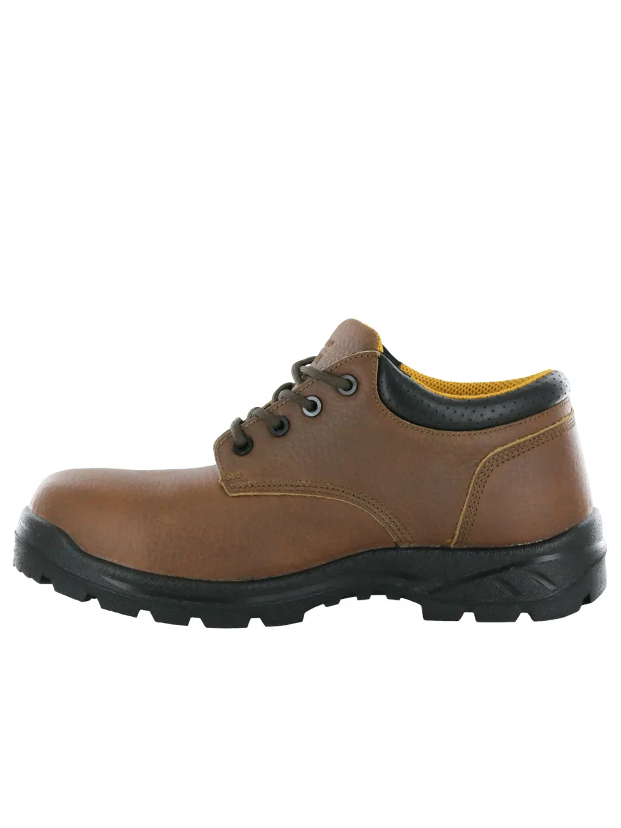 NT Work Men's Big Don Low Brown Leather Composite Toe Work Shoe