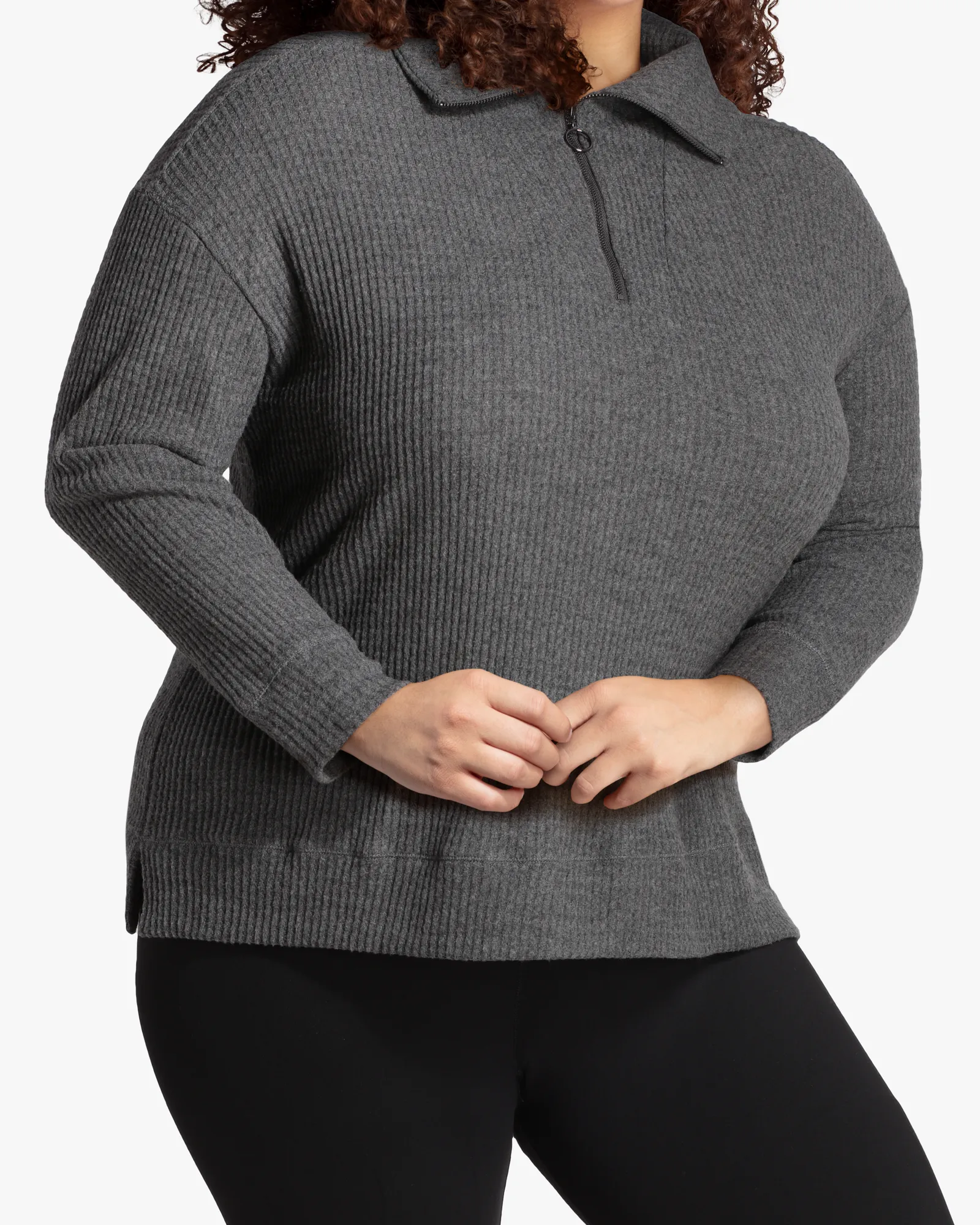 Odelia Brushed-Knit Pullover | Charcoal Grey