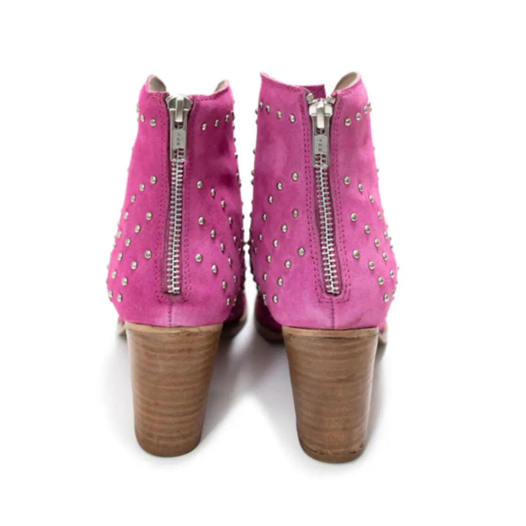 Online Exclusive | Twilight Studded Heeled Ankle Boot in Magenta