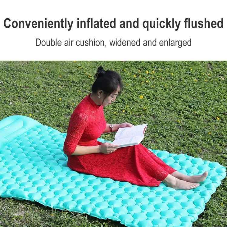 Outdoor Inflatable Bed for Camping, Fishing, and Beach, TPU Cushion, 76.8 x 46.9 x 6.3 inches (Peacock Blue)