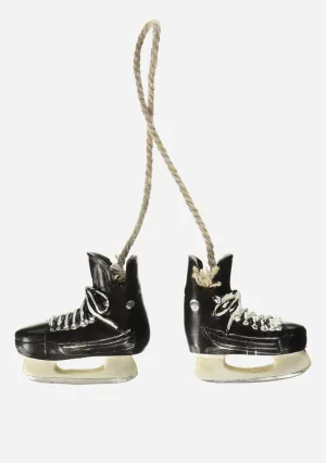 Pair Black Hockey Skates-2.5"H