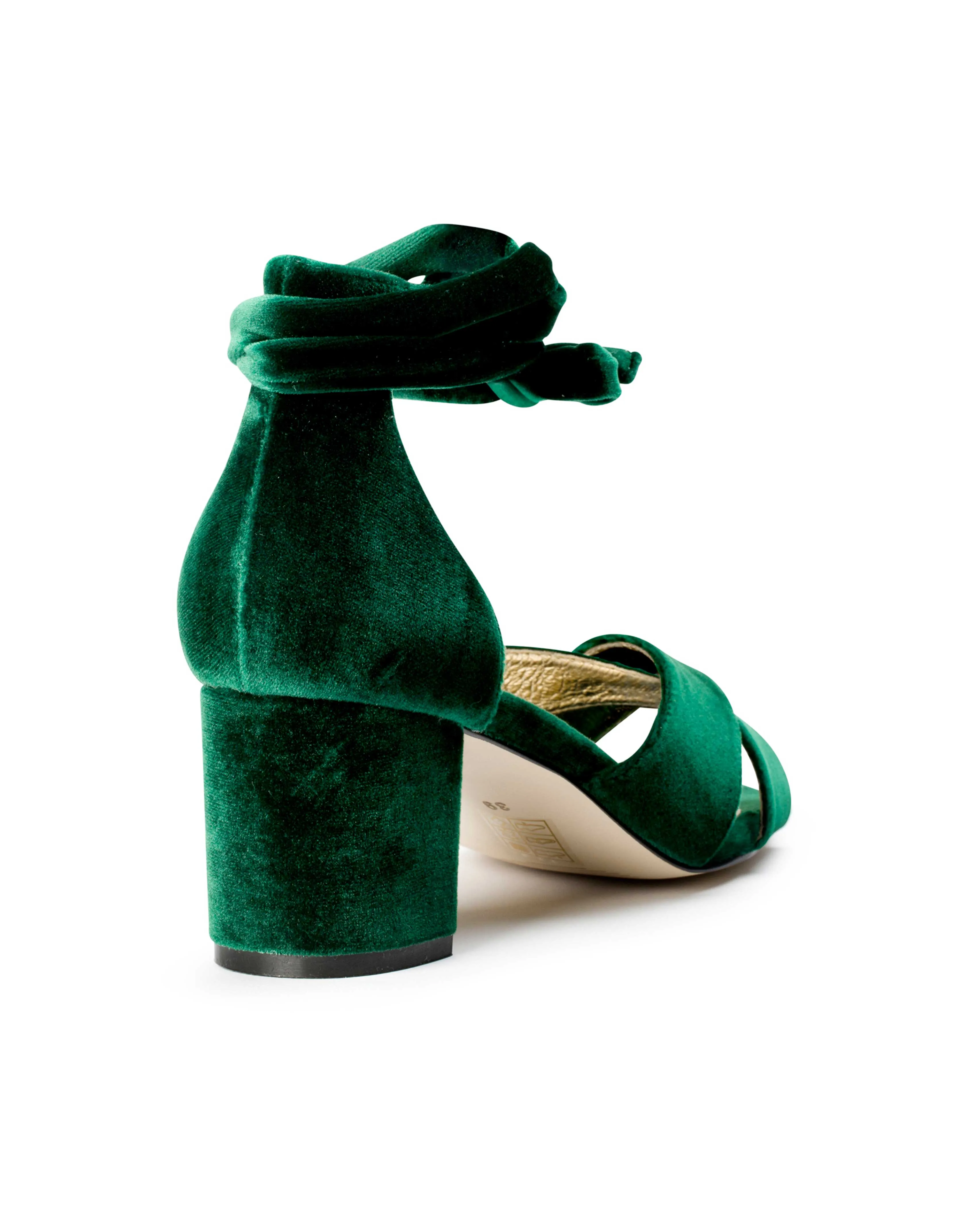 PASSION - EMERALD WEDDING SHOES LOW BLOCK HEEL