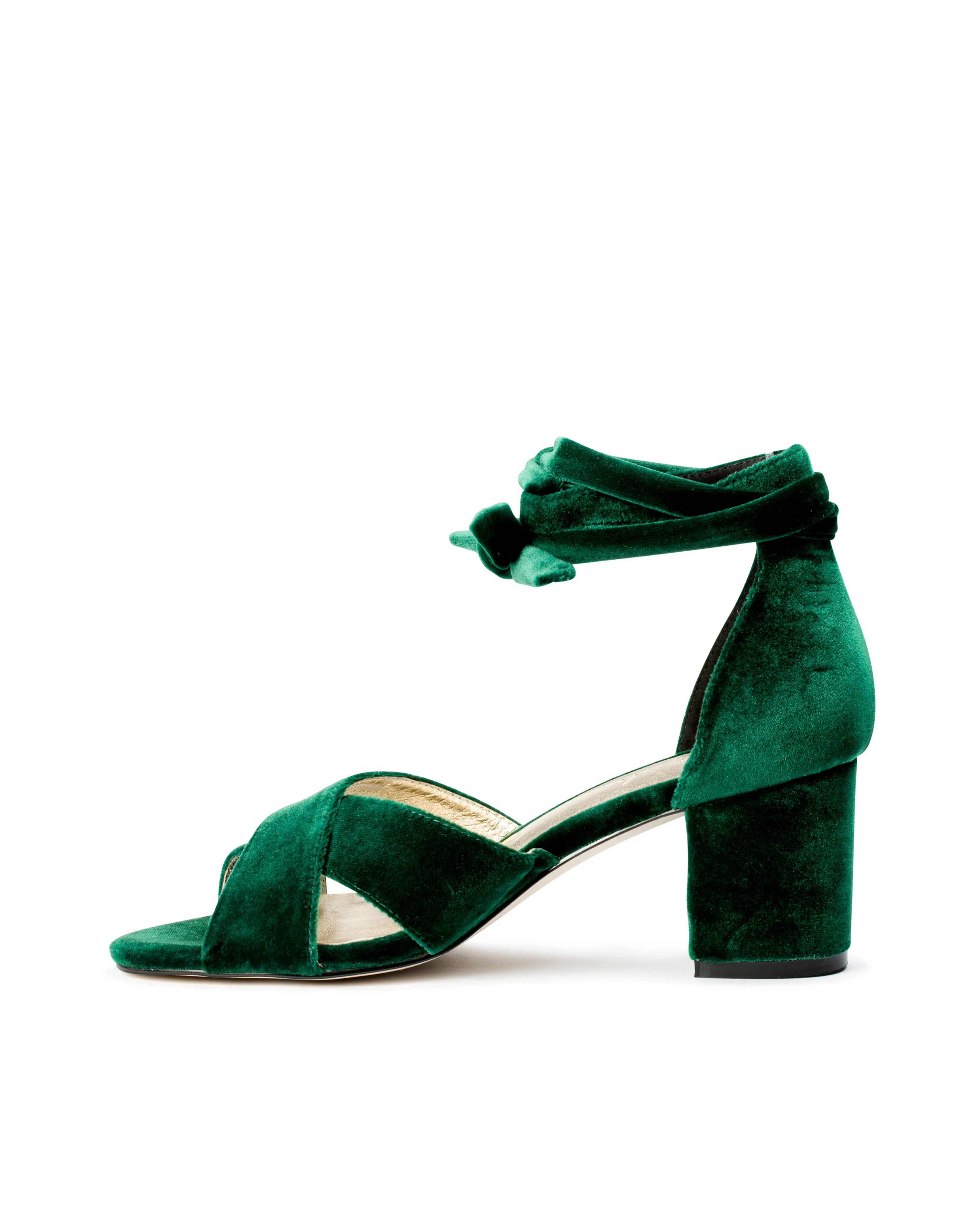 PASSION - EMERALD WEDDING SHOES LOW BLOCK HEEL