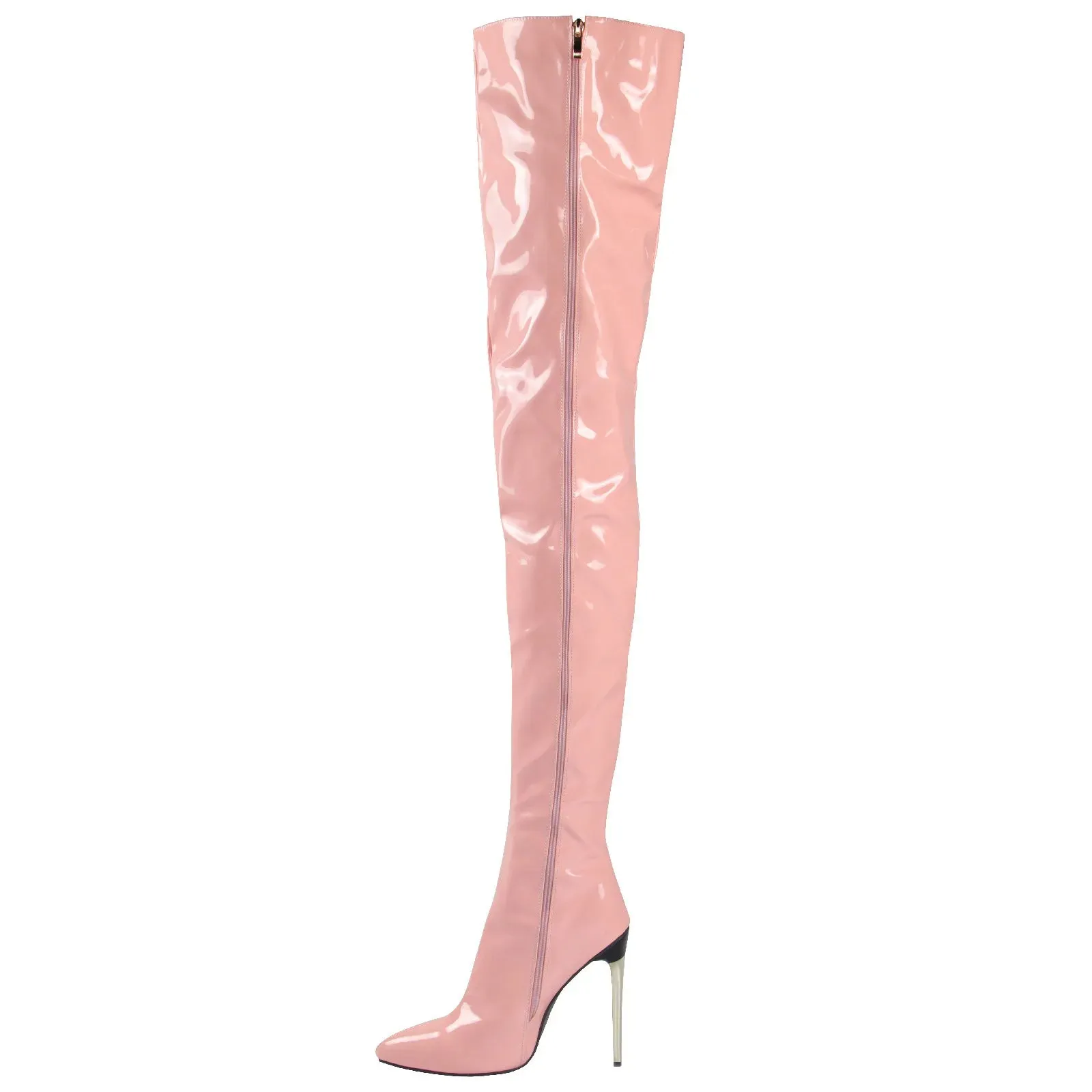 Patent Leather Thigh High Stiletto Boots