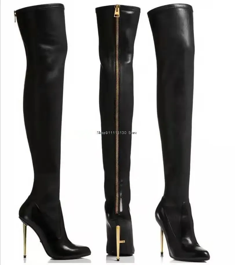 Patent Leather Thigh High Stiletto Boots