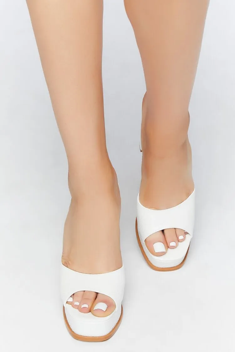 Platform Open-Toe Block Heels