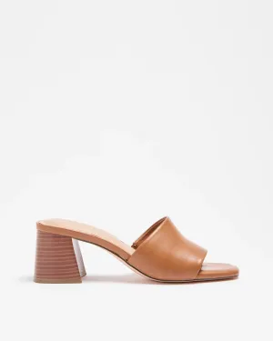 popular  Womens Mule Low Block Heel - Lani - Tan