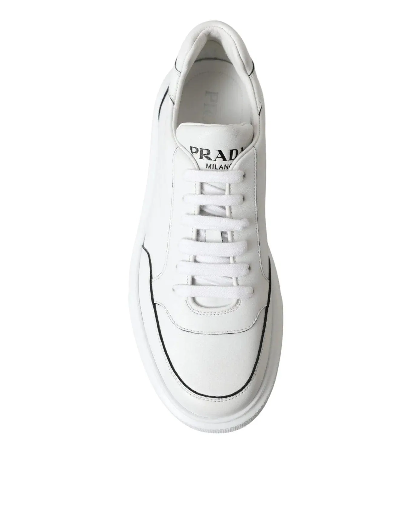 Prada Men's White Leather Montana Sneakers