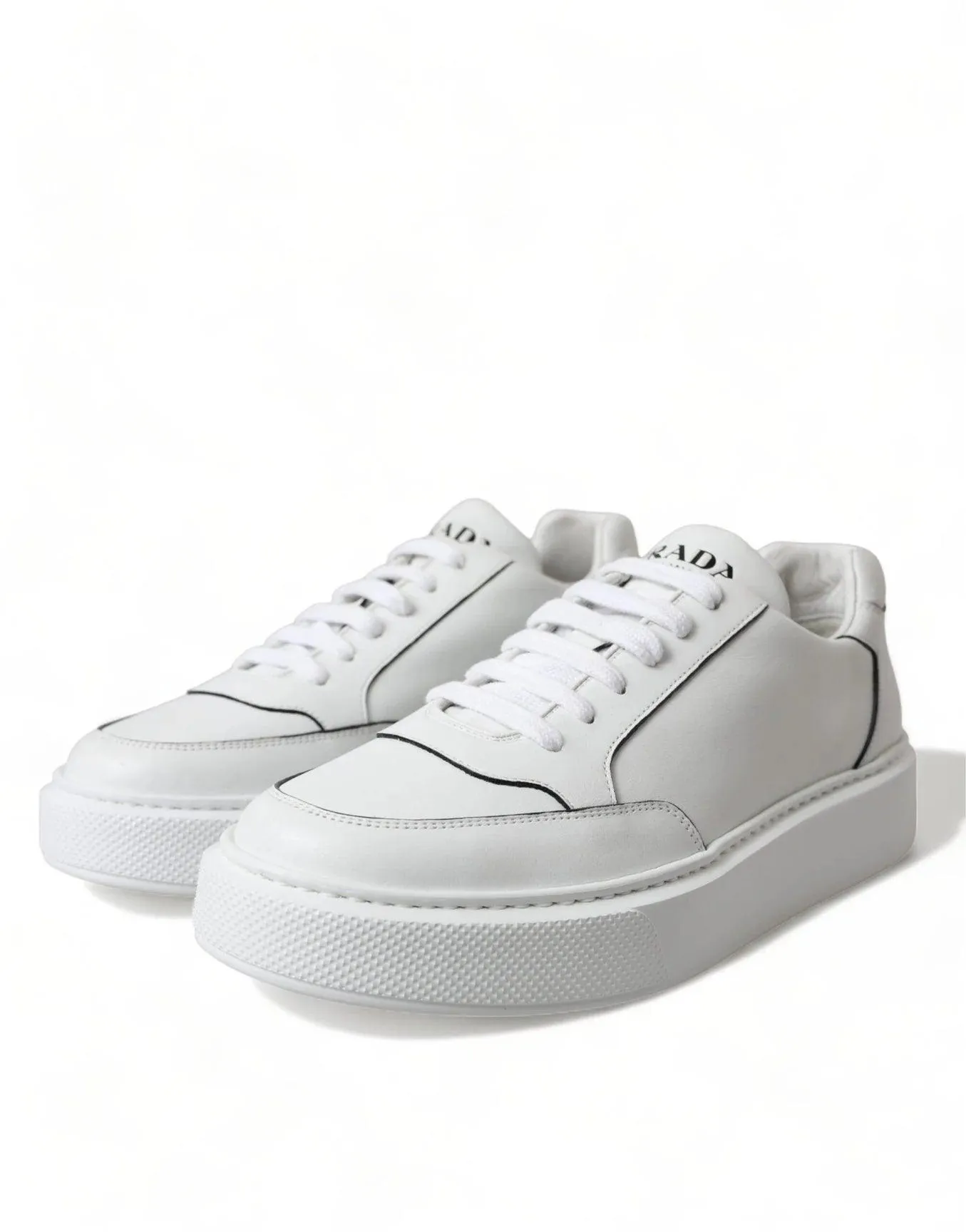 Prada Men's White Leather Montana Sneakers