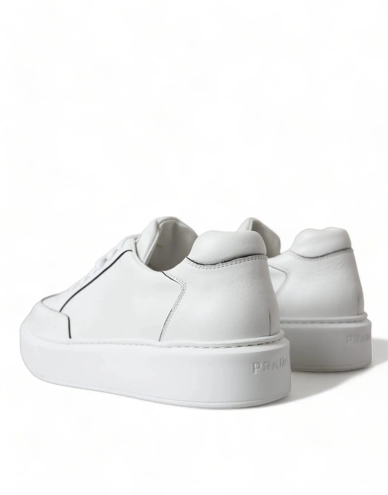 Prada Men's White Leather Montana Sneakers