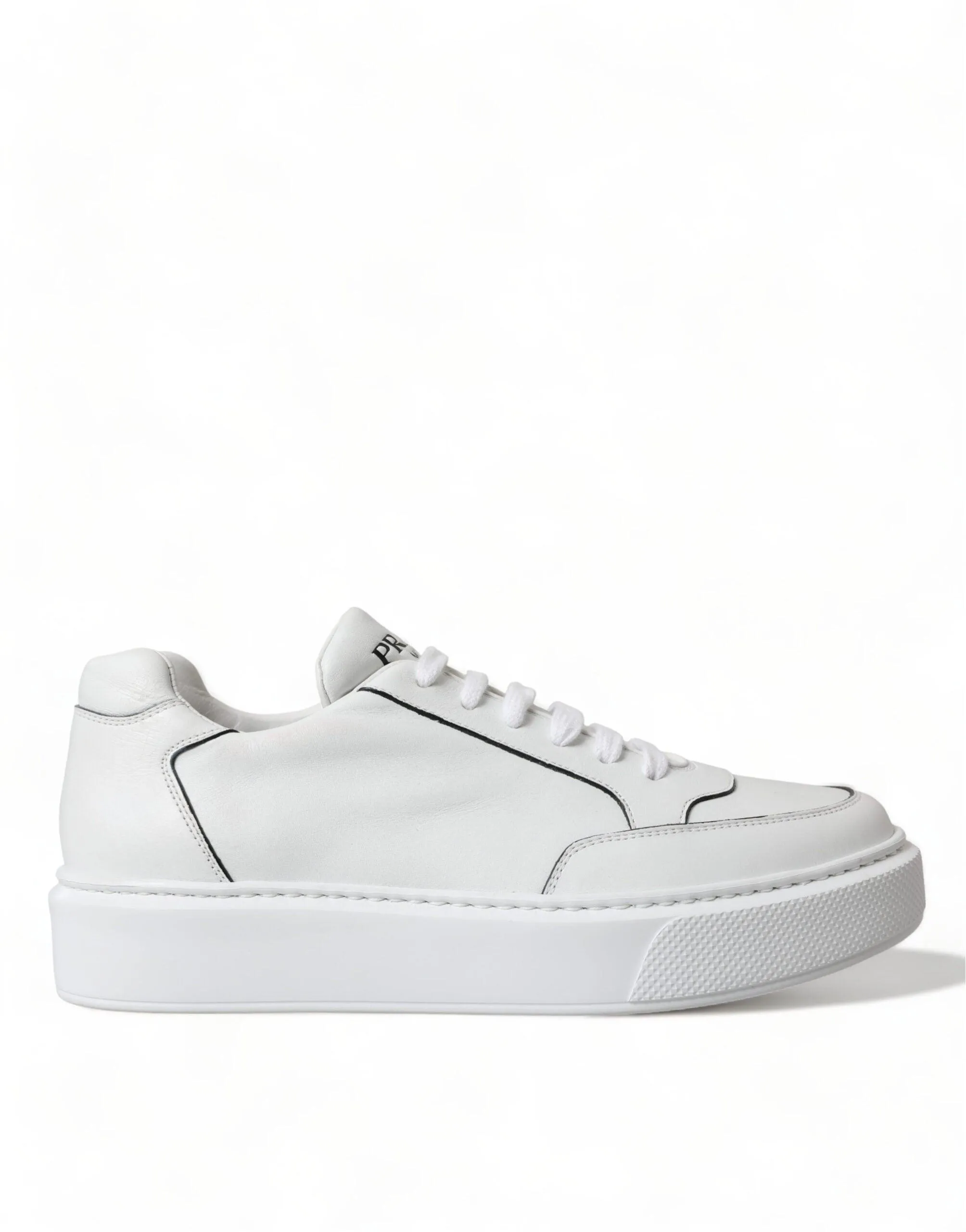 Prada Men's White Leather Montana Sneakers