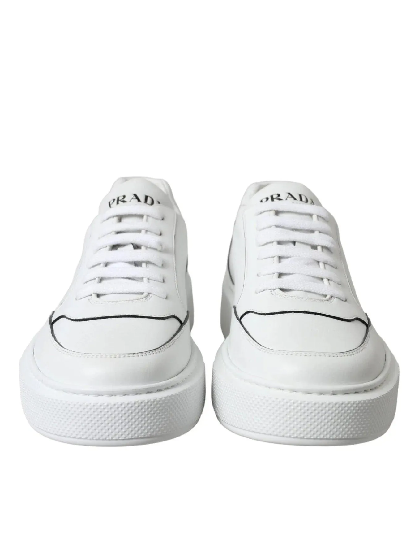 Prada Men's White Leather Montana Sneakers