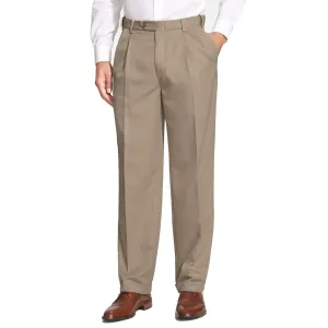 Prime Poplin Trouser in Dark Khaki, Size 32 (Self Sizer Double Reverse Pleat) by Berle