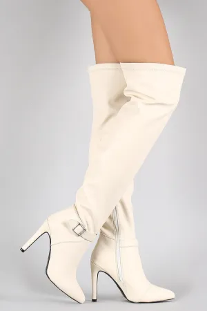 Qupid Pointy Toe Thigh High Stiletto Boot