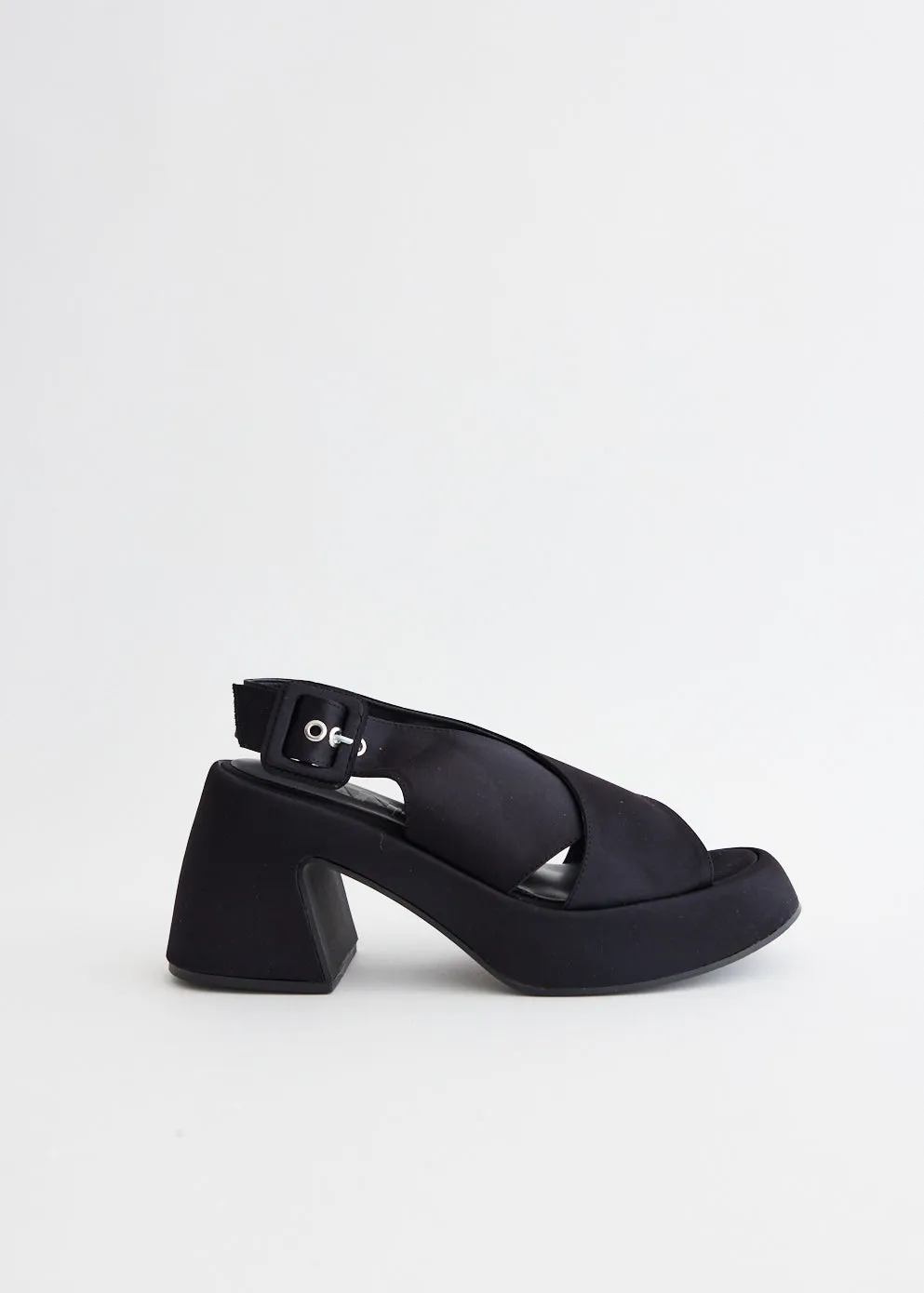 Retro Heeled Platform Cross Sandals