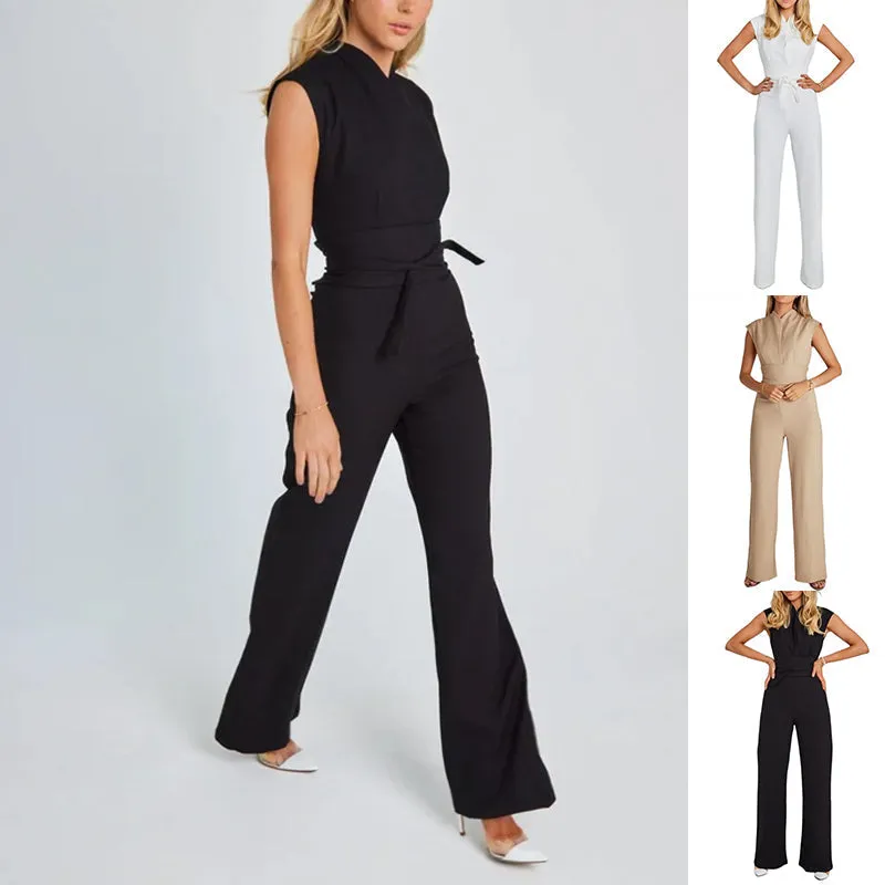 Ärmelloser Jumpsuit mit weitem Bein für Damen